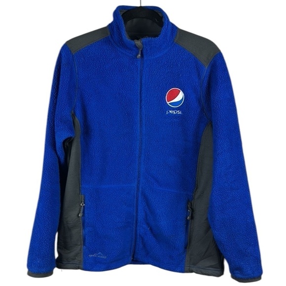 Eddie Bauer Vintage Pepsi Fleece Full Zip Size L - Picture 1 of 7